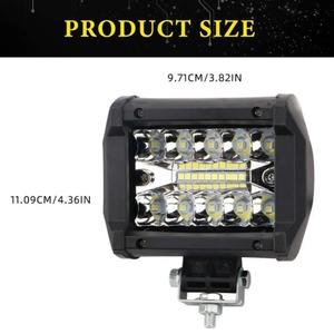 Luz de Trabajo LED Automotriz de 4 Pulgadas y 60W con Tres Filas de Focos, Apta para Diversos Vehículos Todoterreno - Product Image 3