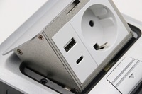 Prise de sol escamotable en aluminium JD03, interrupteur électrique de sol, norme européenne, boîte de prise de sol dissimulée