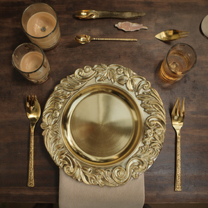 Assiettes de présentation dorées de luxe en plastique PP durable, directement de l'usine, <span class=keywords><strong>pour</strong></span> mariages et événements, échantillon gratuit, vente en gros - Product Image 6