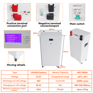Solar Hybrid Grid Split Wheel LiFePO4 48V 300Ah 600Ah 1000Ah Home Energy Storage Battery Floor <b>Stand</b> IP55 15KW-50KW Deep <b>Cycles</b> - Product Image 3