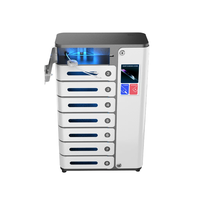 Casier de recharge Y2 Power MIA Premium à 8 baies avec paiement par code QR, câbles inclus pour chaque baie, borne de recharge de téléphone à paiement à l'utilisation