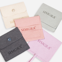 Bolsa de almacenamiento de anillo de pendiente pequeño de microfibra de lujo de alta calidad embalaje textil personalizado para joyería