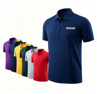Polo de golf pour hommes en polyester tricoté extensible dans les 4 sens, anti-plis, uni, vierge, pour uniforme et broderie, vente en gros
