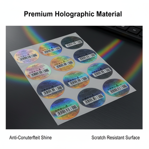 Pegatinas holográficas personalizadas impresas con láser, con códigos QR y capas resistentes a los arañazos para la protección contra la falsificación de cosméticos. - Product Image 4