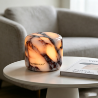 Lampe de table en marbre rechargeable de luxe, lampe tactile en pierre, lampe de chevet, lumière d'ambiance, veilleuse pour chambre à coucher, décoration intérieure