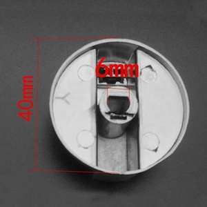Perillas de cocina de aleación de Zinc de 6mm, adaptadores universales de Control de estufa de <span class=keywords><strong>Gas</strong></span> y plata, interruptor giratorio para horno, 6 uds. - Product Image 6