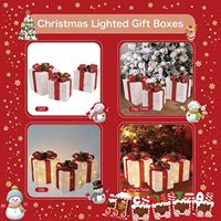 Boîtes cadeaux lumineuses de Noël avec 60 lumières LED, indice de protection IP44, blanc chaud doux, portables, installation facile pour Noël