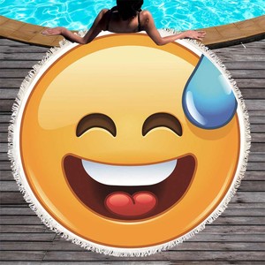 De moda de microfibra logotipo personalizado 150cm arena <span class=keywords><strong>emoji</strong></span>, toalla de playa - Product Image 4