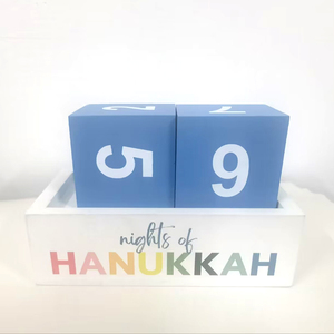 Happy Hanukkah personnalisé meilleure vente <span class=keywords><strong>calendrier</strong></span> en bois pour Hanukkah - Product Image 1