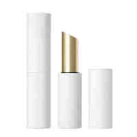 Tubes de rouge à lèvres en métal aluminium blanc de luxe HUIHO design biseauté vide pour cosmétiques vente en gros