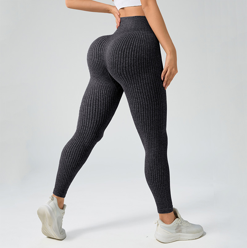 Women's High Waist Yoga Pants Tummy Control Butt Lifting Solid Pattern Vertical Stripes Elastic Waist for Running Gym Workouts