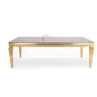 Ensemble de table à manger moderne avec base en acier inoxydable plateau en verre trempé pour la maison restaurant hôtel extérieur en métal marbré
