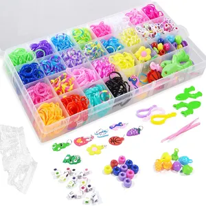 Colorful Rubber Bands Refill Kits For Kids Girls Boys DY,Bracelet Making Kit Rainbow Rubber Bands