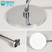 Set Shower SOLVEX Diskon 6% Bahan Kuningan Lapisan Krom Kepala Bulat ABS 10 inci dengan Panel & Kotak Tersembunyi