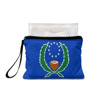 Dompet Koin Mini Beritsleting Cetak Bendera Pohnpei yang Modis, Bahan Kanvas Poliester Warna Campuran, Dompet Penyimpanan Uang Receh