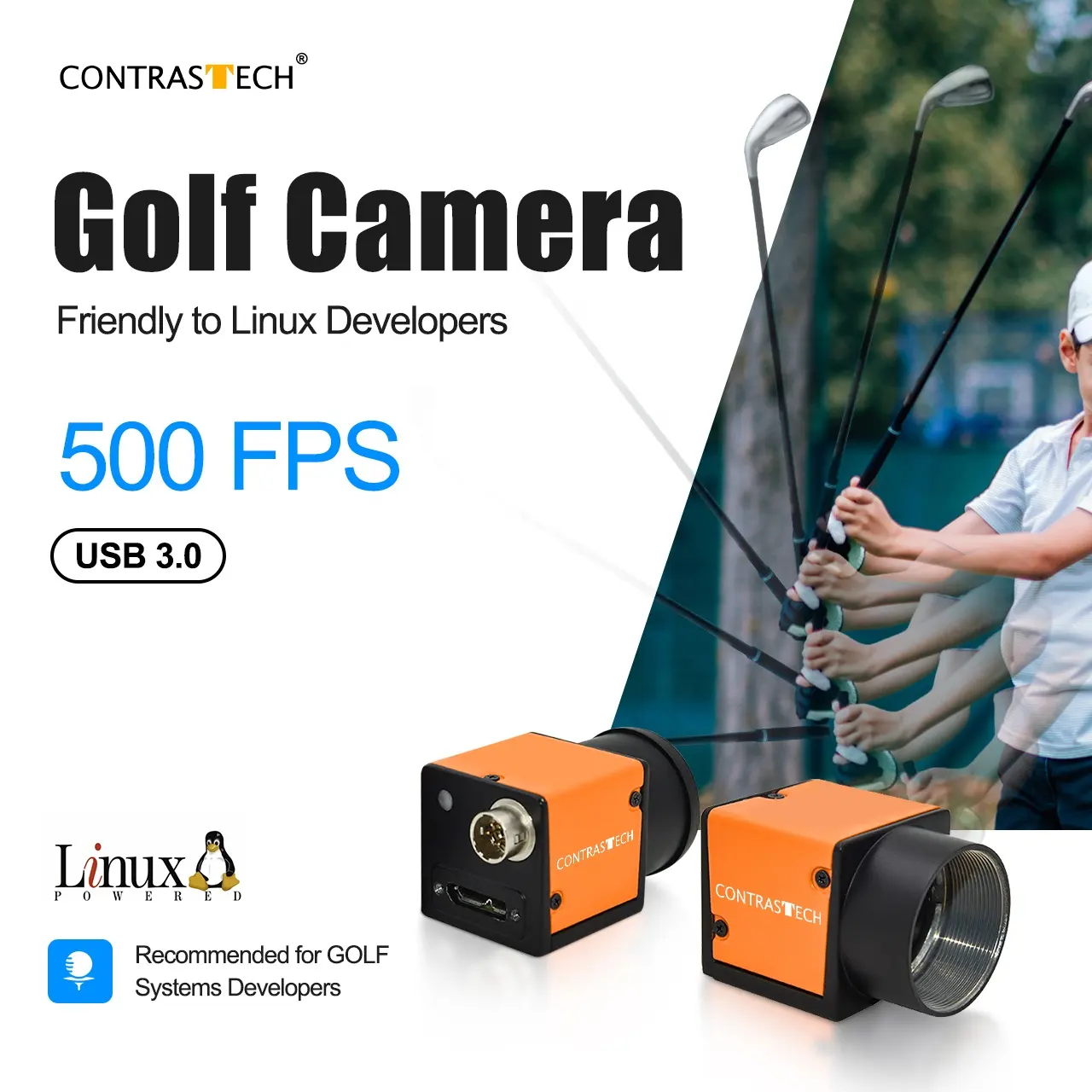 0,3mp 0,4mp Hoge Snelheid 300fps 500fps Motion Capture Machine Vision Inspectie Camera Voor Golf Swing Systeem