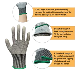 Individuelle langlebige Anti-Schnitt-Handschuhe für den täglichen Einsatz PU-Handflächenabdeckung Arbeitsschutzhandschuhe