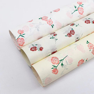 Papier de soie romantique à la rose, écologique, recyclable, 38 g/m², enduit d'un seul côté, PVC, fait à la main, matériel floral pour bricolage, bouquet - Product Image 2