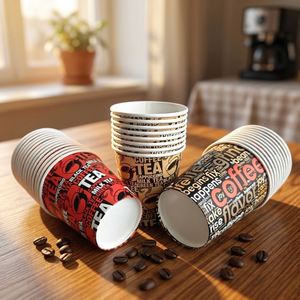 Gobelet en papier blanc à usage unique, simple paroi, 4oz, 8oz, 10oz, 12oz, 16oz, 22oz, pour boissons chaudes, avec couvercle, personnalisable avec logo – Vente Flash - Product Image 5