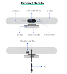 Caméra de conférence tout-en-un avec haut-parleur, idéale pour les petites équipes et les réunions hybrides - Product Image 3