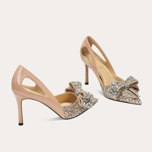 Zapatos de Tacón de 6CM/8CM para Mujer, con Lazo de Diamantes de Imitación, Zapatos de Fiesta de Moda, Tacones para Damas - Product Image 2