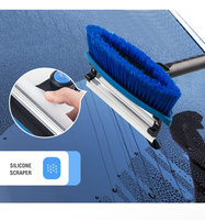 Kit de brosse à neige d'hiver multifonctionnel extensible 5-1 Pelle à neige Outil de déneigement pour voiture à glace