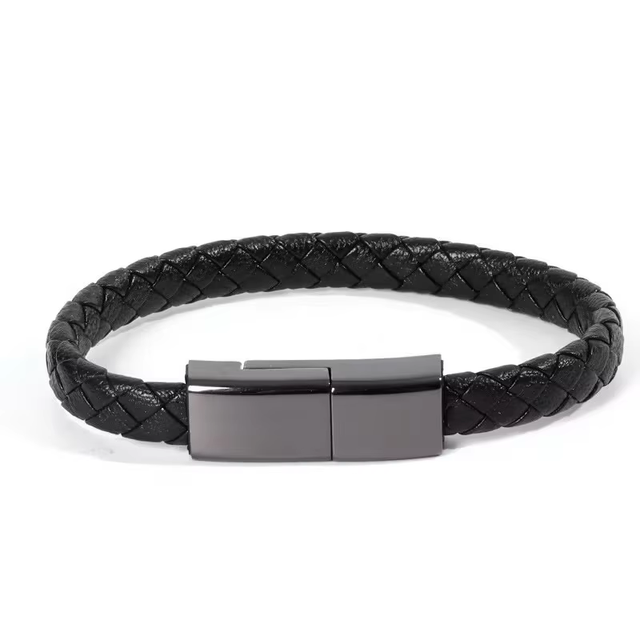 High Quality USB Cable Charging Leather Bracelet for Charging