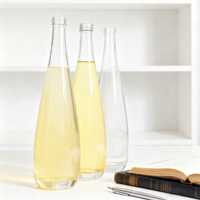 Bouteille en verre ovale transparente vide avec bouchon à vis, 330 ml, 500 ml, 750 ml, pour eau et boissons