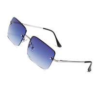 Lunettes de soleil rectangulaires sans monture en métal pour fabricants, verres PC multicolores, pour décoration de fête en extérieur, unisexe