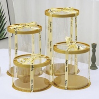 Boîtes en vrac, vente en gros, boîtes à gâteaux rondes jetables en plastique de haute qualité, boîte d'emballage de gâteaux transparente, couvercle Transparent