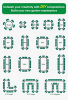Jardinière surélevée modulaire en métal ondulé en forme de L de 17 pouces de hauteur Huizhou Green Giant
