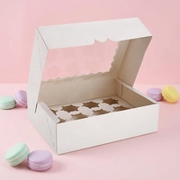 Caja para Cupcakes y Donuts de Papel Kraft Económica y Popular con Ventana, Adecuada para Tiendas de Postres