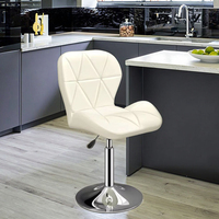 Tabouret de bar moderne et luxueux pour la maison Chaise haute réglable Dossier confortable en cuir synthétique pour la salle à manger Cuisine Salle de sport Salon