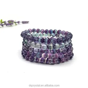 Wholesale Natural Crystal Beads Polished Blue Fluorite Bracelets Gemstone Jewelry for Woman and Sale