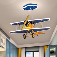 Plafonnier LED moderne en forme d'avion avec télécommande, intensité variable 3CCT, lampe créative de dessin animé pour chambre de garçons, chambre d'enfant, salle de jeux