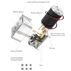 5882-50zy Turbine Worm Reductie Motor 12V/24V Hoog Koppel Instelbare Snelheid Vooruit En Achteruit Geborsteld Motor