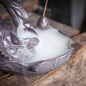 High Quality Ceramic Chinese Dragon <b>Backflow</b> <b>Incense</b> <b>Burner</b> Modern Art Antique Design Home Office Desk Decor Diffuser - Product Image 5