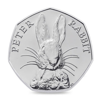 Juego de Monedas Conmemorativas del Reino Unido, Heptagonales, de Aleación de Zinc Fundido a Presión, Plateadas, para la Colección Conmemorativa de Beatrix Potter