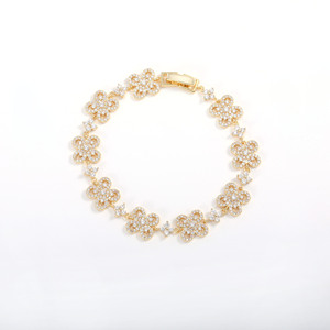 Floral Four Leaf <b>Clover</b> <b>Bracelet</b> Micro Set Zircon Elegant Design For Women Party Jewelry - Product Image 5