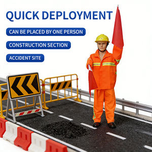 Fuente de alimentación solar Advertencia Llamativo Dispositivo de seguridad para la construcción de carreteras Bandera Swinging Robot de gestión de tráfico - Product Image 5