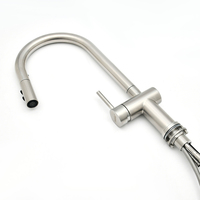 SANIPRO Robinet Mitigeur Chaud/Froid en Acier Inoxydable Brossé SS304 pour Évier de Cuisine, Robinets Extensibles, Vente en Gros Usine