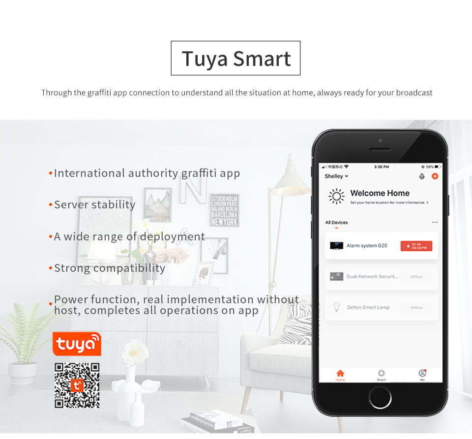 Supplier Sale Tuya Smart Home Security System WiFi Alarm System with Alexa & IFTTT Support Plastic Material · image 6