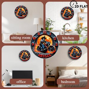 Round Wooden Wall <b>Clock</b> 25x25Cm Country Style Silent Farmhouse Living Room Decor - Product Image 3