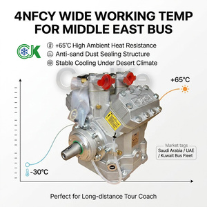 Compresor <span class=keywords><strong>de</strong></span> <span class=keywords><strong>Aire</strong></span> <span class=keywords><strong>Acondicionado</strong></span> 4NFCY para Autobús, 24V, 4 Cilindros, 647cc, Tipo Abierto, para Reemplazo en Autocares <span class=keywords><strong>de</strong></span> 8.5-12m - Product Image 3