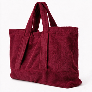 Bolsa de Mano Personalizada de Lujo, Gran Capacidad, Estilo Bohemio, Bordada, de Tela de Rizo para Mujer - Product Image 1