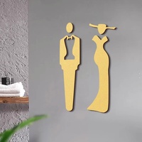 Plaque d'indication WC 3D épaissie en acrylique adhésif pour hommes et femmes, pour toilettes publiques