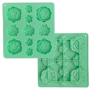 Succulent Rose Chocolate Cake Decorating Mold 11 Cavity Silicone Fondant Mold For Wedding Cake Border - Product Image 2