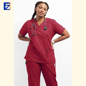 Divisa Ospedaliera Economica per <span class=keywords><strong>Infermieri</strong></span>, Blu Pavone, Unisex, Accessori in Poliestere e Tessuto Dobby in Rayon, Fusione Senza Cuciture - Product Image 3