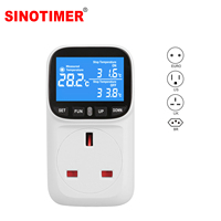Prise de régulateur de température intelligent STC-916L SINOTIMER-230VAC, 16A, -40 ~ 120 °C, avec prises EU/US/UK/BR