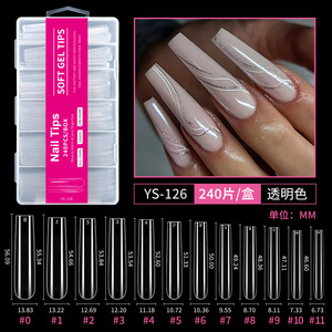 ปลายเล็บปลอมทรงอัลมอนด์ใสขนาด XXL จำนวน 240 ชิ้น สำหรับต่อเล็บเจลนิ่มพิเศษ ยาวพิเศษ สำหรับร้านทำเล็บ - Product Image 2